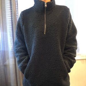 black sherpa sweatshirt
